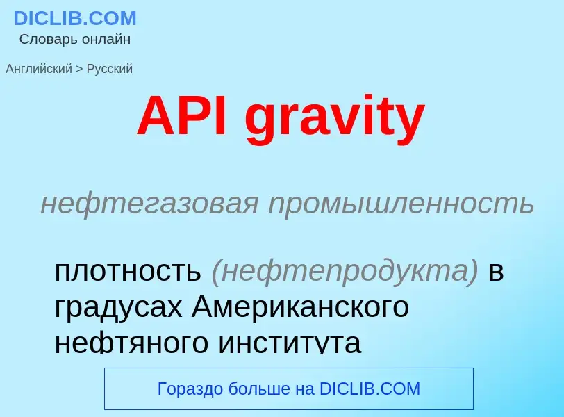 Как переводится API gravity на Русский язык