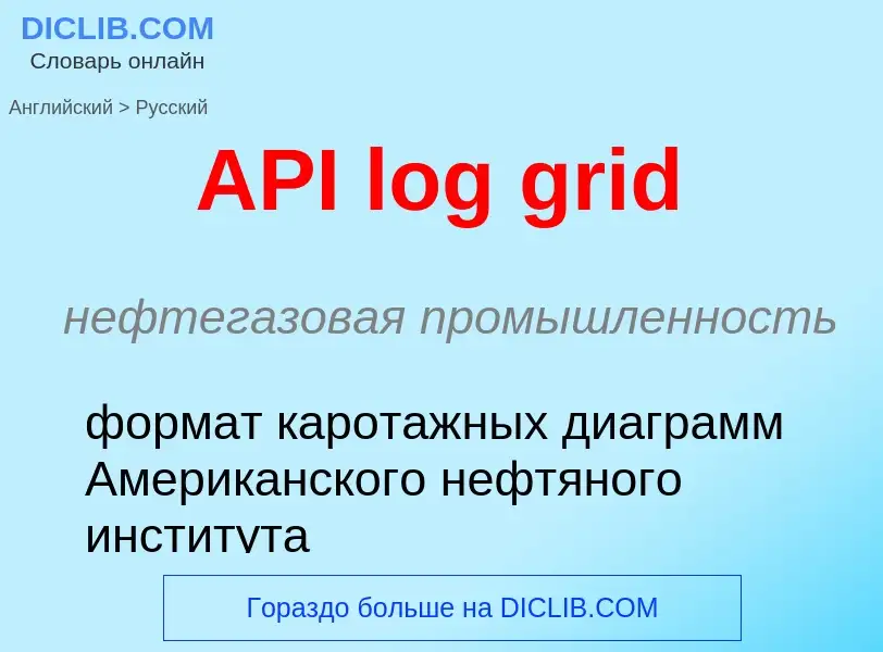 ¿Cómo se dice API log grid en Ruso? Traducción de &#39API log grid&#39 al Ruso