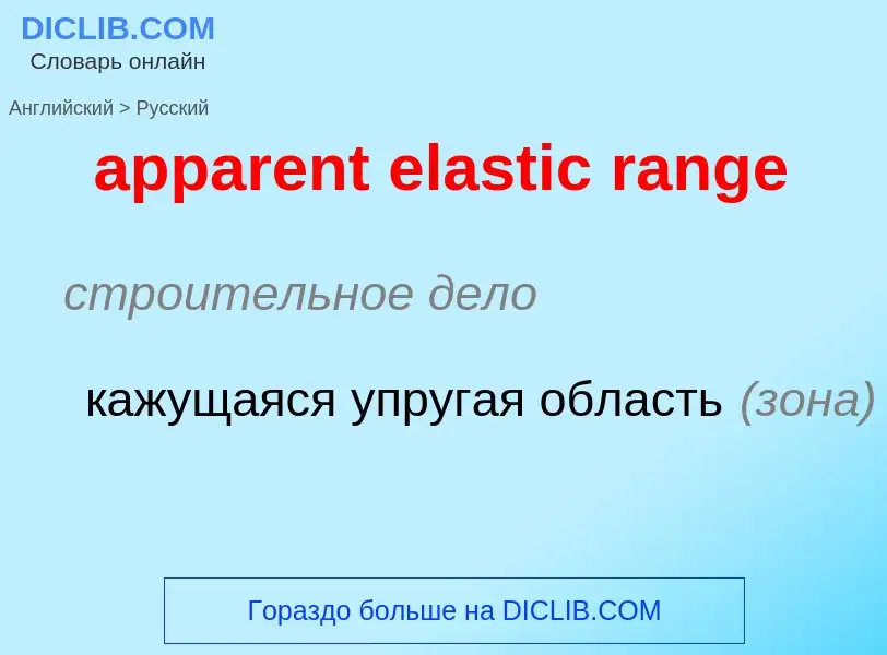 What is the Russian for apparent elastic range? Translation of &#39apparent elastic range&#39 to Rus