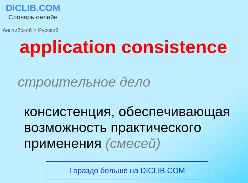 Traduzione di &#39application consistence&#39 in Russo