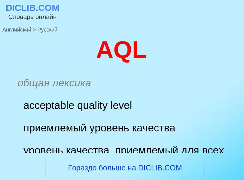 Как переводится AQL на Русский язык