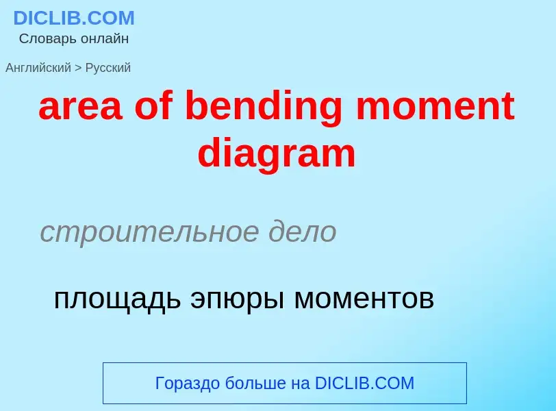 Как переводится area of bending moment diagram на Русский язык