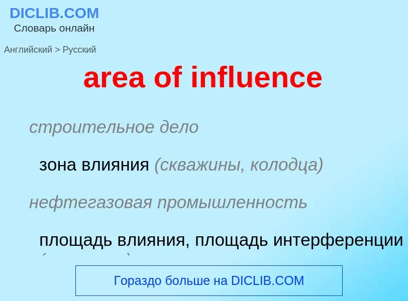 Как переводится area of influence на Русский язык