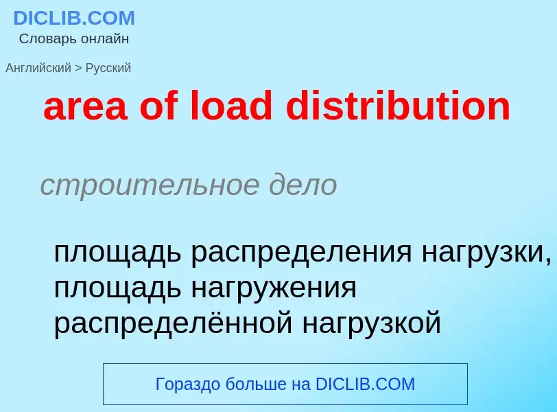 Μετάφραση του &#39area of load distribution&#39 σε Ρωσικά