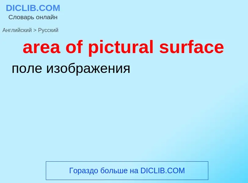 Как переводится area of pictural surface на Русский язык