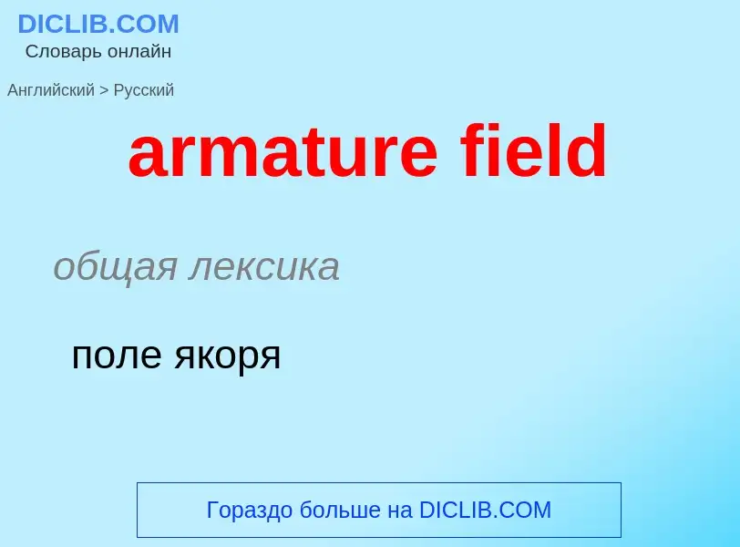 Как переводится armature field на Русский язык