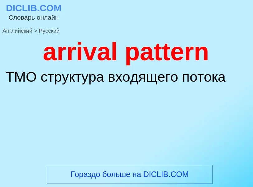 What is the Russian for arrival pattern? Translation of &#39arrival pattern&#39 to Russian