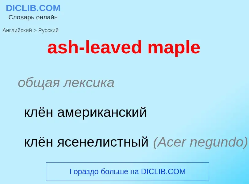 Как переводится ash-leaved maple на Русский язык