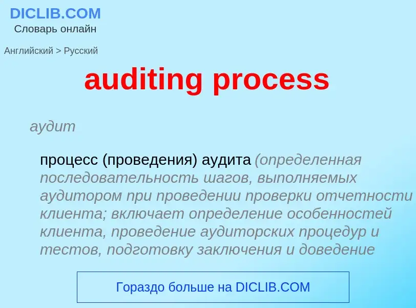 Vertaling van &#39auditing process&#39 naar Russisch