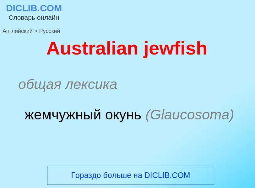 ¿Cómo se dice Australian jewfish en Ruso? Traducción de &#39Australian jewfish&#39 al Ruso