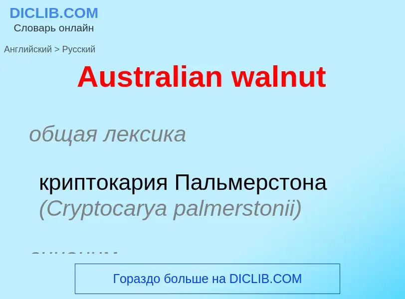 What is the الروسية for Australian walnut? Translation of &#39Australian walnut&#39 to الروسية