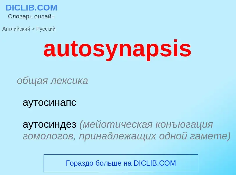 ¿Cómo se dice autosynapsis en Ruso? Traducción de &#39autosynapsis&#39 al Ruso