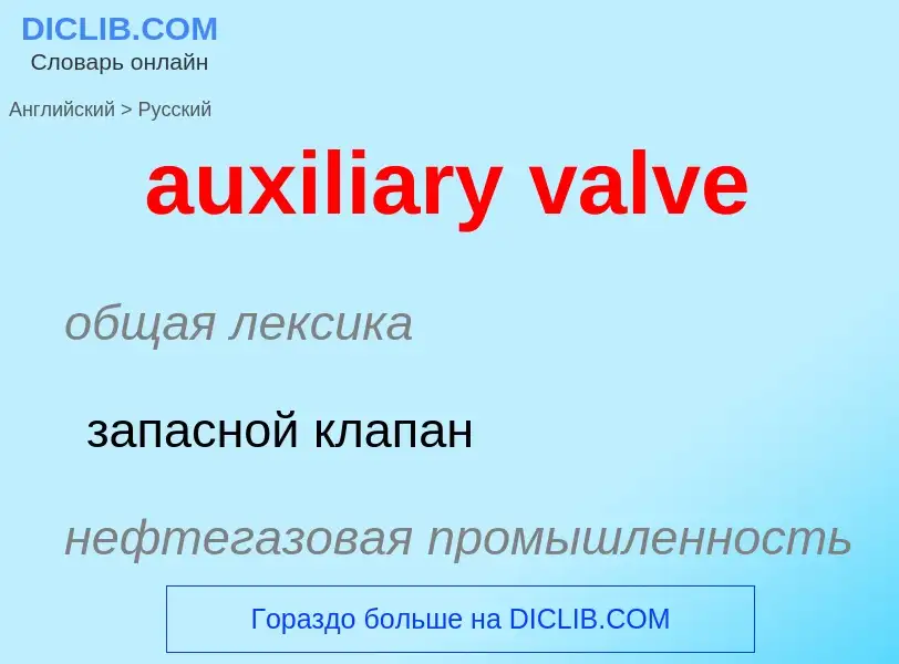 Как переводится auxiliary valve на Русский язык