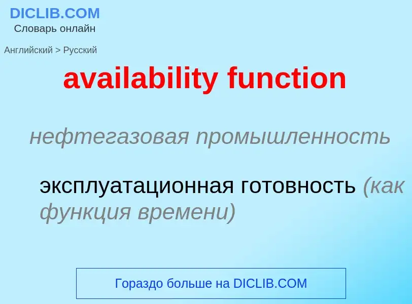 ¿Cómo se dice availability function en Ruso? Traducción de &#39availability function&#39 al Ruso