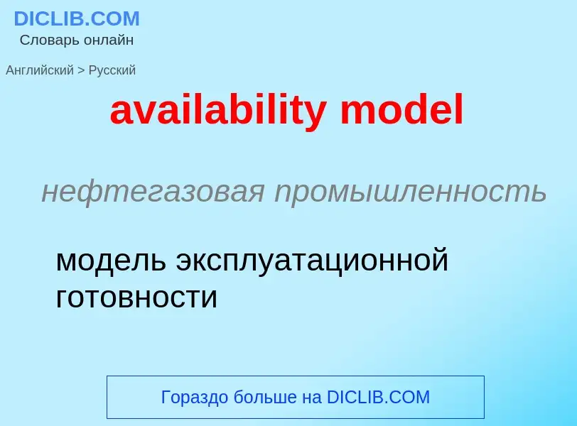 ¿Cómo se dice availability model en Ruso? Traducción de &#39availability model&#39 al Ruso