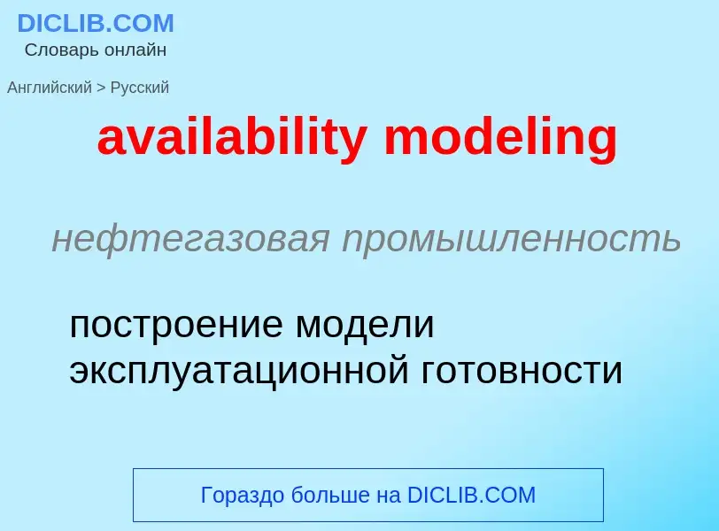 ¿Cómo se dice availability modeling en Ruso? Traducción de &#39availability modeling&#39 al Ruso