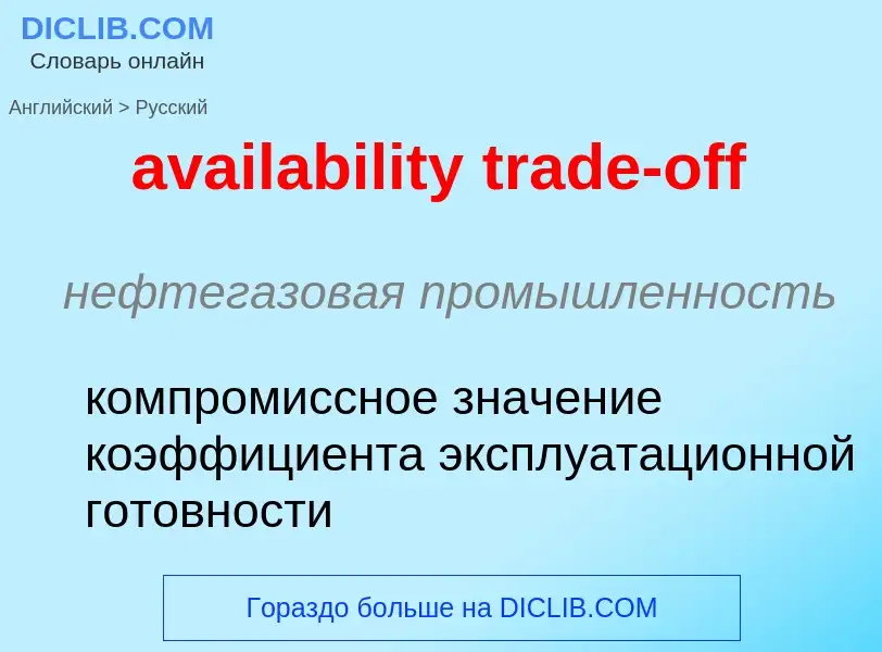 ¿Cómo se dice availability trade-off en Ruso? Traducción de &#39availability trade-off&#39 al Ruso