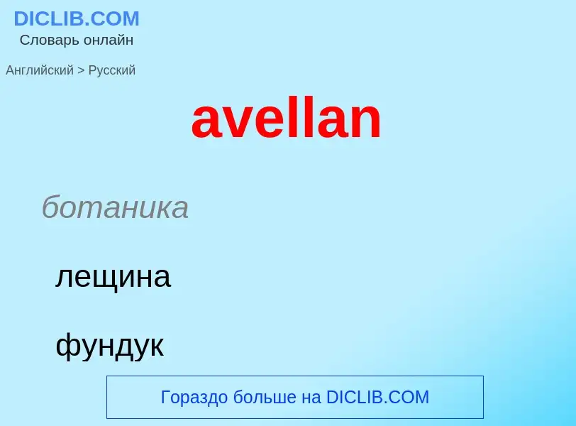 ¿Cómo se dice avellan en Ruso? Traducción de &#39avellan&#39 al Ruso