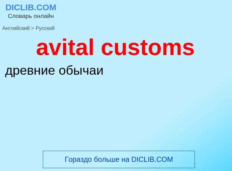 ¿Cómo se dice avital customs en Ruso? Traducción de &#39avital customs&#39 al Ruso