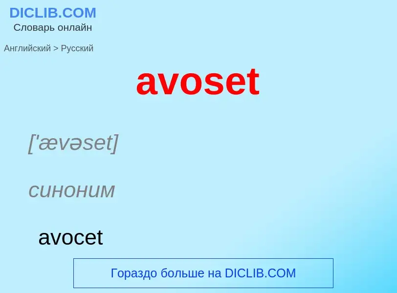 Как переводится avoset на Русский язык