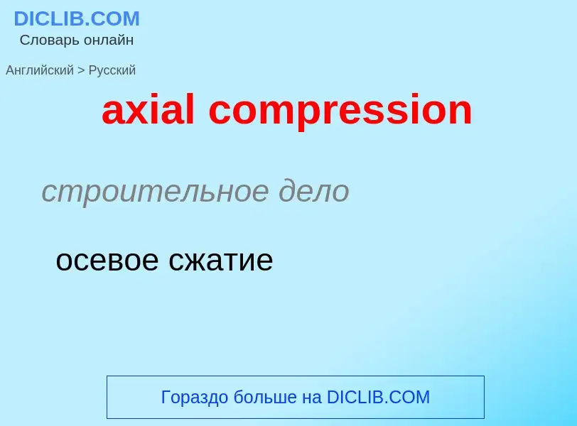 Как переводится axial compression на Русский язык