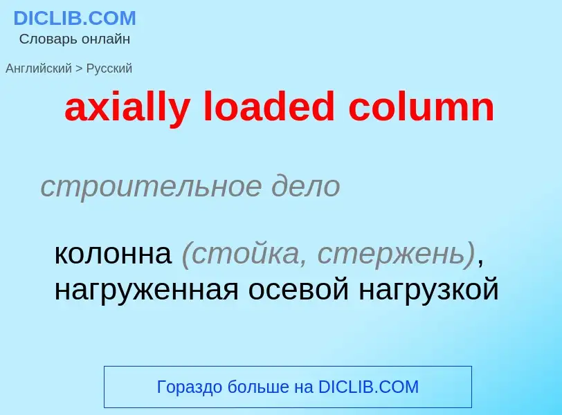 Как переводится axially loaded column на Русский язык