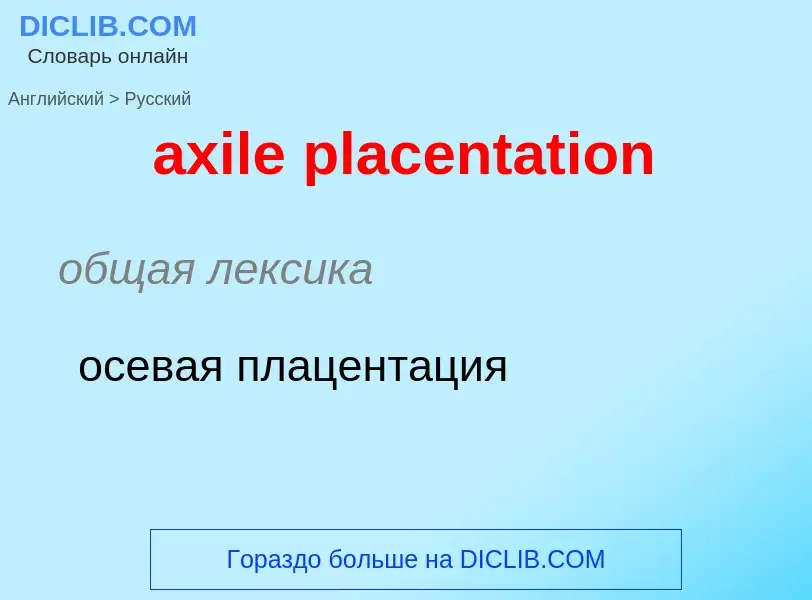 Как переводится axile placentation на Русский язык