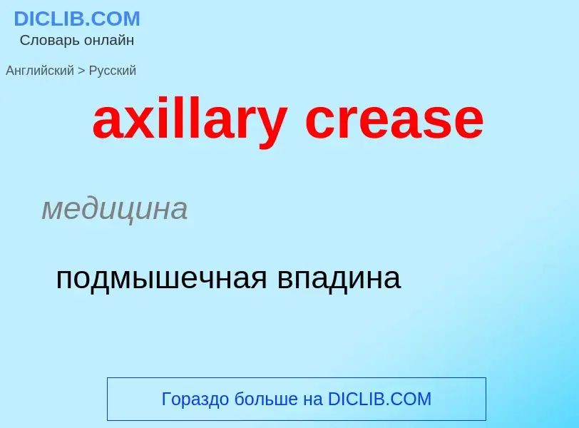 ¿Cómo se dice axillary crease en Ruso? Traducción de &#39axillary crease&#39 al Ruso