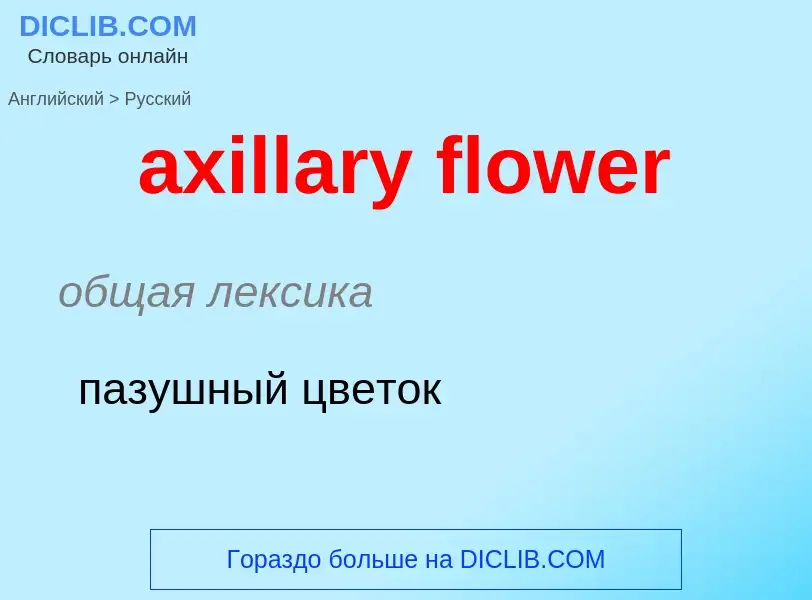 Как переводится axillary flower на Русский язык