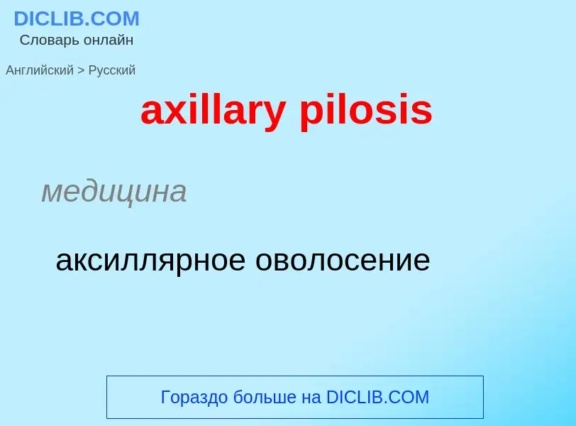 ¿Cómo se dice axillary pilosis en Ruso? Traducción de &#39axillary pilosis&#39 al Ruso