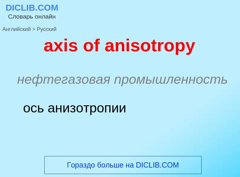 Μετάφραση του &#39axis of anisotropy&#39 σε Ρωσικά