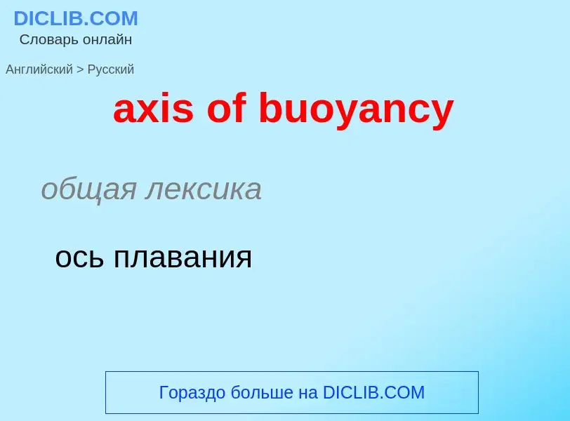 Μετάφραση του &#39axis of buoyancy&#39 σε Ρωσικά