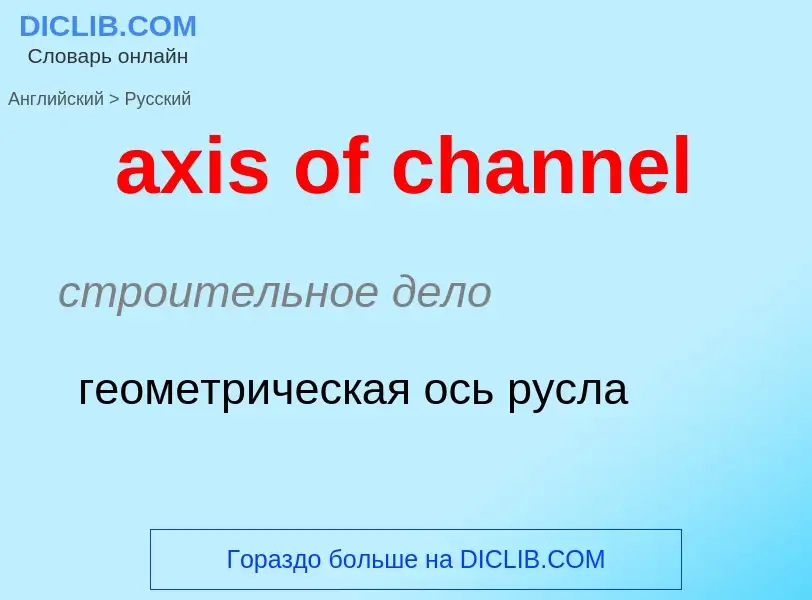 Μετάφραση του &#39axis of channel&#39 σε Ρωσικά