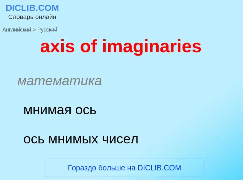 Μετάφραση του &#39axis of imaginaries&#39 σε Ρωσικά