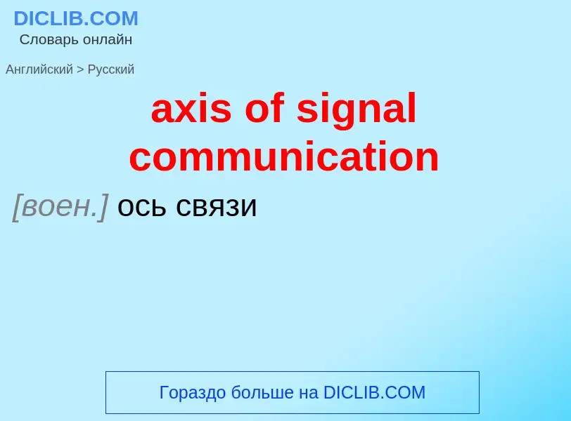 Como se diz axis of signal communication em Russo? Tradução de &#39axis of signal communication&#39 