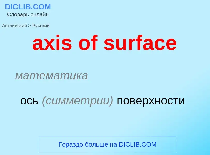 Μετάφραση του &#39axis of surface&#39 σε Ρωσικά