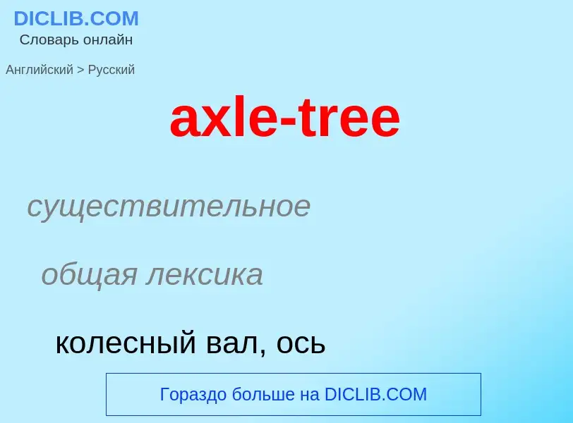 Как переводится axle-tree на Русский язык