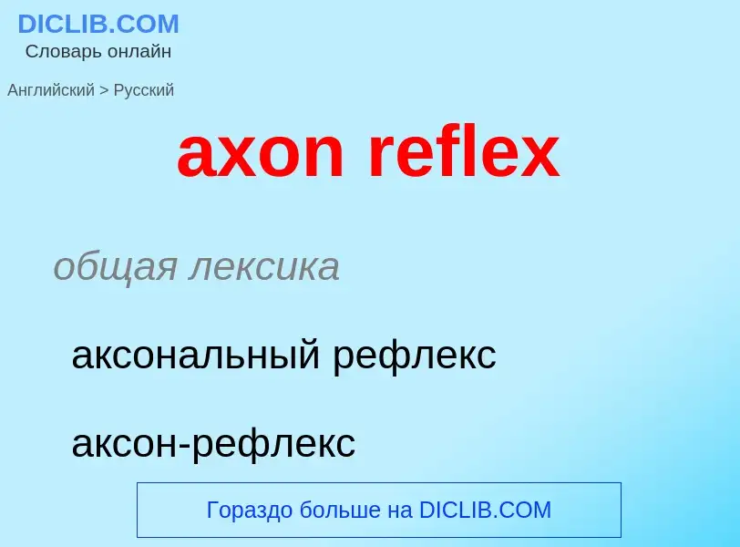 ¿Cómo se dice axon reflex en Ruso? Traducción de &#39axon reflex&#39 al Ruso