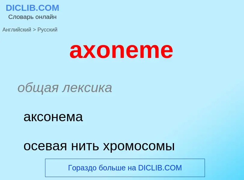 ¿Cómo se dice axoneme en Ruso? Traducción de &#39axoneme&#39 al Ruso