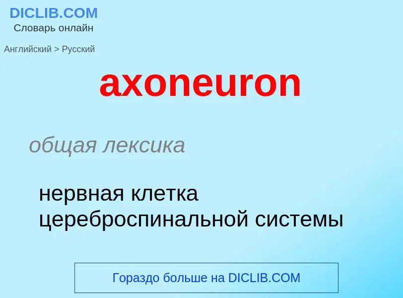 ¿Cómo se dice axoneuron en Ruso? Traducción de &#39axoneuron&#39 al Ruso