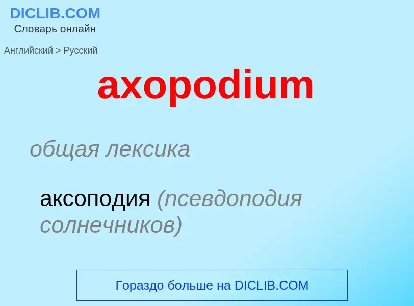 Μετάφραση του &#39axopodium&#39 σε Ρωσικά