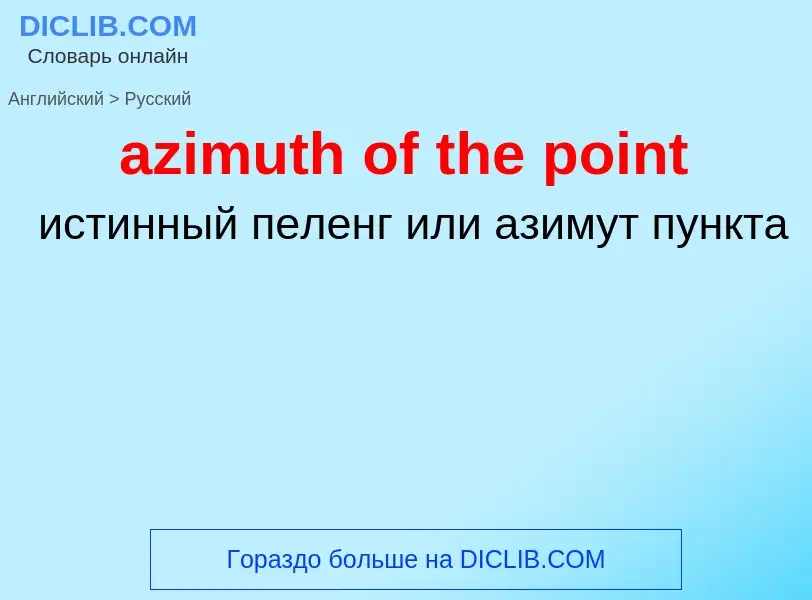 Μετάφραση του &#39azimuth of the point&#39 σε Ρωσικά