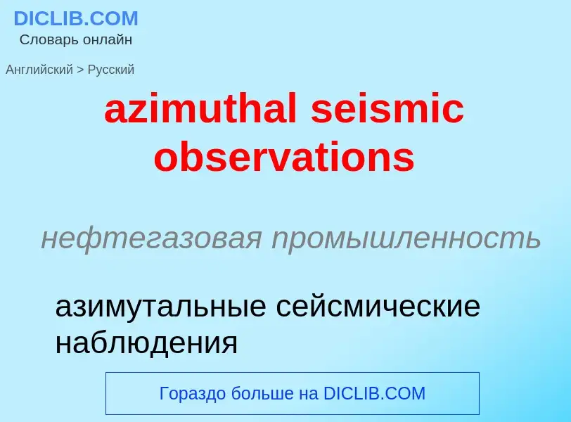 Como se diz azimuthal seismic observations em Russo? Tradução de &#39azimuthal seismic observations&