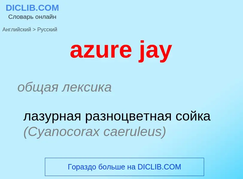 Vertaling van &#39azure jay&#39 naar Russisch