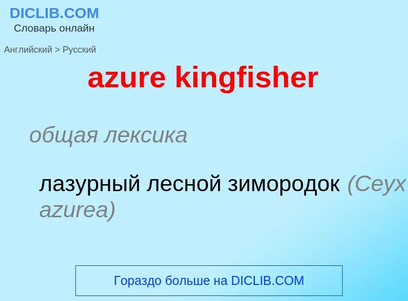 Μετάφραση του &#39azure kingfisher&#39 σε Ρωσικά