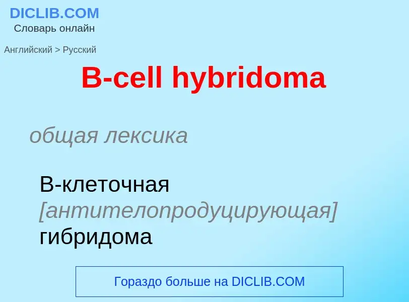 Μετάφραση του &#39B-cell hybridoma&#39 σε Ρωσικά