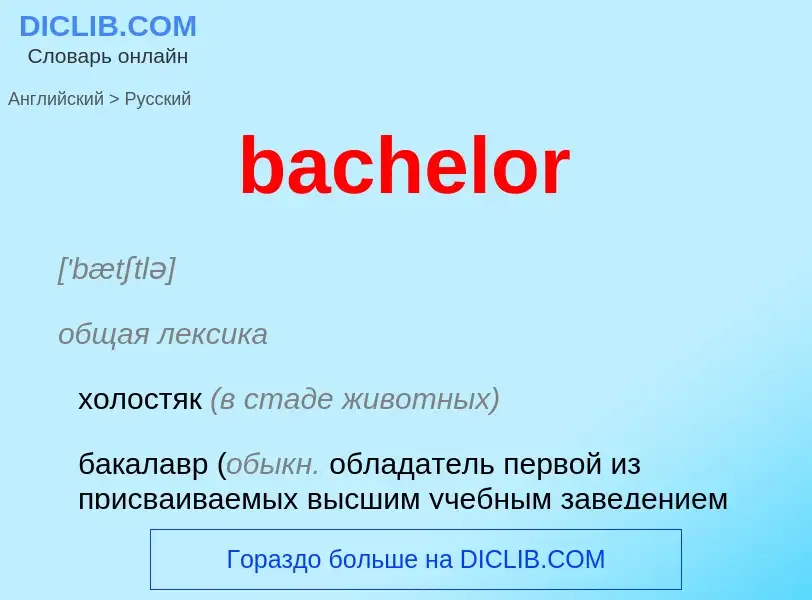 Как переводится bachelor на Русский язык