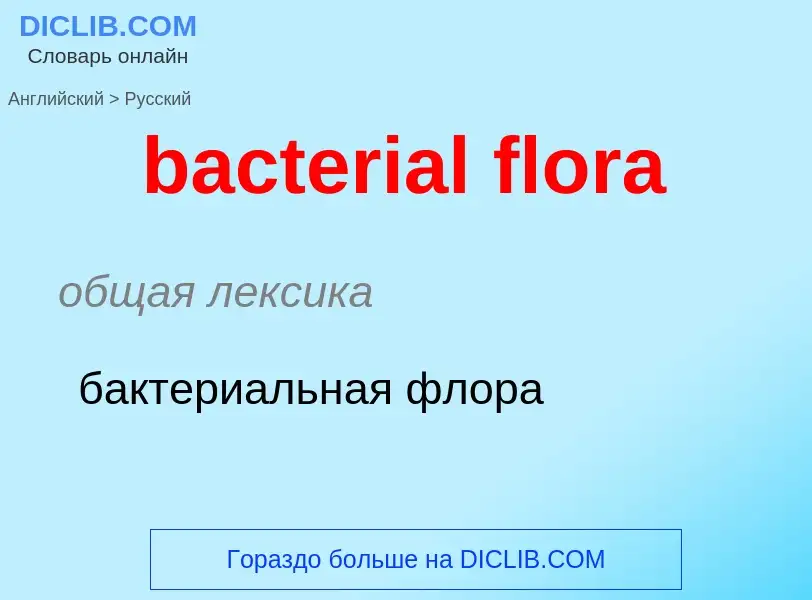 Como se diz bacterial flora em Russo? Tradução de &#39bacterial flora&#39 em Russo