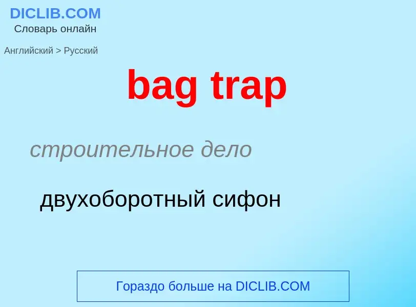 Как переводится bag trap на Русский язык