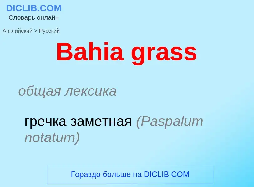 Μετάφραση του &#39Bahia grass&#39 σε Ρωσικά